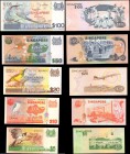 SINGAPORE. Board of Commissioners of Currency. 1 to 100 Dollars, ND (1976-80). P-9 to 14. About Uncirculated to Uncirculated.

6 pieces in lot. A gr...