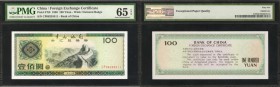 CHINA--MISCELLANEOUS. Bank of China. 100 Yuan, 1988. P-FX9. Foreign Exchange Certificate. PMG Gem Uncirculated 65 EPQ.

2 pieces in lot. A pair of 1...