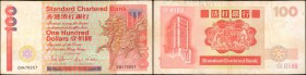 HONG KONG. Chartered Bank and Standard Chartered Bank. 10 & 100 Dollars, Mixed Dates. P-70a & 281d. Very Fine.

2 pieces in lot. An excellent pairin...