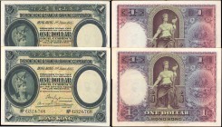 HONG KONG. Hong Kong & Shanghai Banking Corp. 1 Dollar, 1935. P-172c. Very Fine.

2 pieces in lot. Included in the lot are two Very Fine Hong Kong 1...
