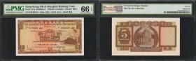 HONG KONG. Hong Kong & Shanghai Banking Corp. 5 Dollars, 1959-60. P-181a. PMG Gem Uncirculated 66 EPQ.

KNB68a-d. Printed by BWC. A rare 1960 dated ...