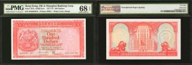 HONG KONG. Hong Kong & Shanghai Banking Corp. 100 Dollars, 1977-78. P-187a. PMG Superb Gem Uncirculated 68 EPQ.

KNB74a-b. Vivid red ink and an orna...