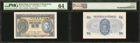 HONG KONG. Government of Hong Kong. 1 Dollar, ND (1936-41). P-312, 316. PMG About Uncirculated 55 & Choice Uncirculated 64.

2 pieces in lot. A Gove...