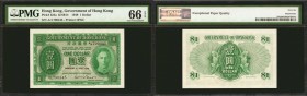 HONG KONG. Government of Hong Kong. 1 Dollar, 1949. P-324a. PMG Gem Uncirculated 66 EPQ.

2 pieces in lot. High grades of Gem Uncirculated are seen ...