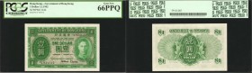 HONG KONG. Government of Hong Kong. 1 Dollar, 1952. P-324b. PCGS Currency Gem New 66 PPQ.

A note that runs consecutive with the Gem 68Q we are offe...