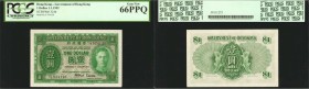 HONG KONG. Government of Hong Kong. 1 Dollar, 1952. P-324b. PCGS Currency Gem New 66 PPQ.

This note shows with great color and carries the serial n...