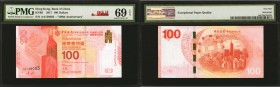 HONG KONG. Bank of China. 100 Dollars, 2017. P-UNL. PMG Superb Gem Uncirculated 69 EPQ.

KNB5. A commemorative 100 year 100 Dollar Bank of China not...