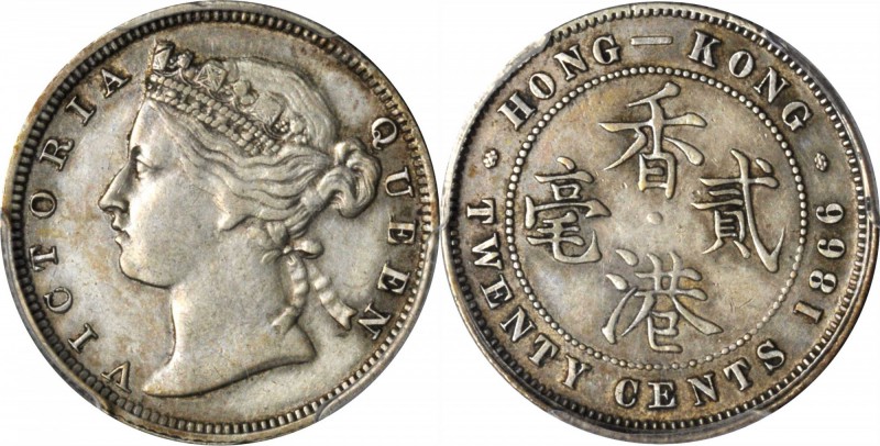 HONG KONG. 20 Cents, 1866 & 1898 (2 Pieces). Victoria. Both PCGS Gold Shield Cer...