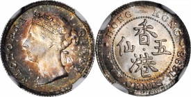 HONG KONG. 5 Cents, 1898. Victoria. NGC MS-65.

KM-5; Mars-C8. Crisp strike detail with bountiful root beer and burgundy tone.

Estimate: $70.00- ...