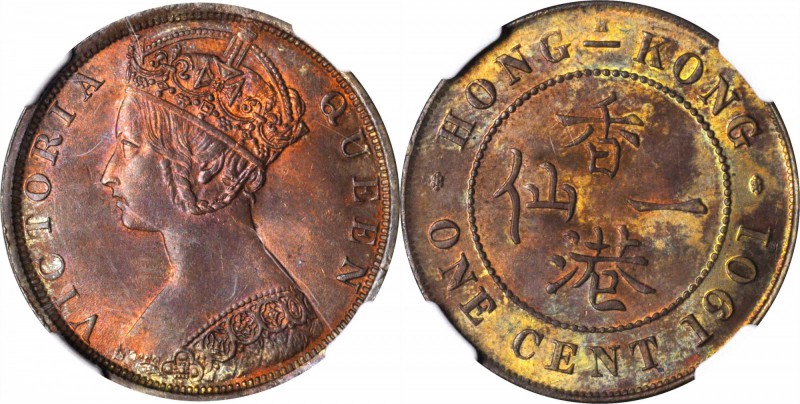 HONG KONG. Cent, 1901-H. Heaton Mint. NGC MS-64 BN.

KM-4.3; Mars-C3. Type III...