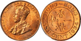 HONG KONG. Cent, 1934. PCGS MS-65 RD Gold Shield.

KM-17; Mars-C6. Sharply struck and quite attractive with full original mint red.

Estimate: $70...