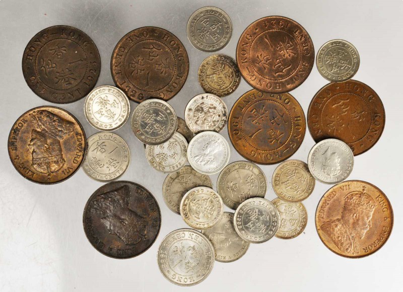HONG KONG. Copper & Silver Coinage (33 Pieces), 1860-1910's. Average Grade: EXTR...