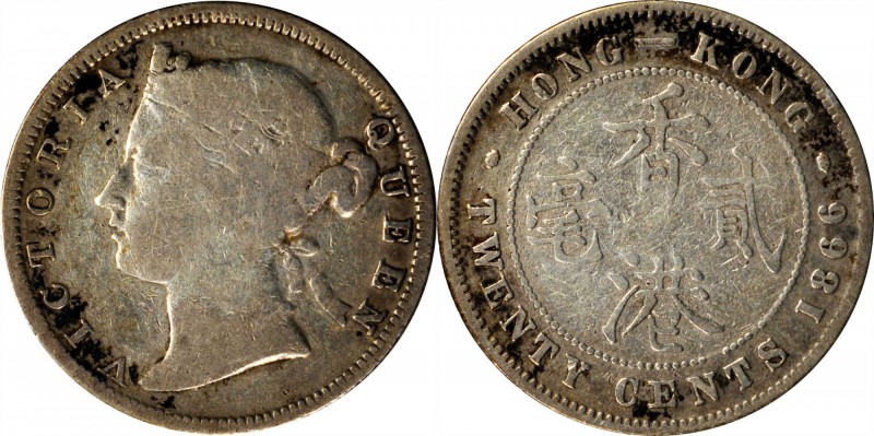 HONG KONG. 50 & 20 Cents (7 Pieces), 1866-1905. Grade Range: VERY GOOD to EXTREM...