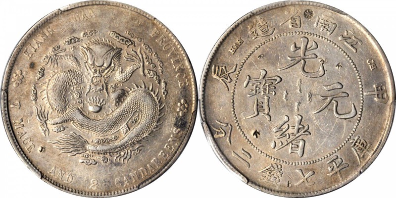 CHINA. Kiangnan. 7 Mace 2 Candareens (Dollar), CD (1904). PCGS Genuine--Graffiti...