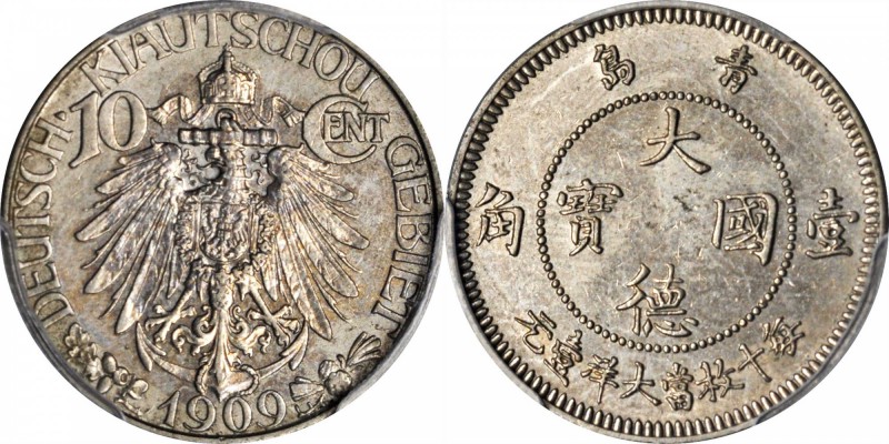 CHINA. Kiau Chau. 10 Cents, 1909. PCGS MS-62 Gold Shield.

KM-2; K-872; Hsu-38...