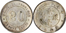 CHINA. Kwangsi. 20 Cents, Year 9 (1920). PCGS Genuine--Chopmark, AU Details Gold Shield.

L&M-163; K-745; Y-415a; WS-0976. "SI". One tiny chopmark o...