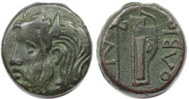 Griechische Münzen, BOSPORUS. Tetrahalk 300-280 v. Chr. (9,68 g. 21,5 mm). Vs.: Kopf des Flussgottes Borysthenes mit Horn n. l. Rs.: Axt und Bogen im ...