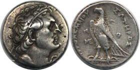 Griechische Münzen, AEGYPTUS. Ptolemaios II. Philadelphos AR Tetradrachme. Ptolemais (Ake)?, datiert RY 30 = 256-255 v. Chr. 14,14 g. 25 mm. Vs.: Kopf...