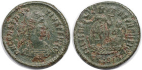 Römische Münzen, MÜNZEN DER RÖMISCHEN KAISERZEIT. Constantius II. (324-361 n. Chr). Ae 2. (4,87 g. 23,5 mm) Vs.: DN CONSTANTIVS PF AVG, Büste mit pear...