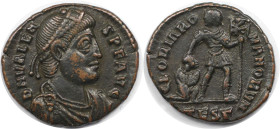 Römische Münzen, MÜNZEN DER RÖMISCHEN KAISERZEIT. Valens (364-378 n. Chr). Ae 3. (2.35 g. 16.5 mm) Vs.: D N VALENS P F AVG, Drapierte Büste mit Perlen...