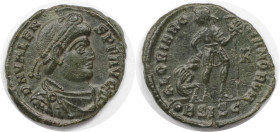 Römische Münzen, MÜNZEN DER RÖMISCHEN KAISERZEIT. Valens (364-378 n. Chr). Ae 3. (2.71 g. 17.5 mm) Vs.: D N VALENS P F AVG, Drapierte, gepanzerte Büst...