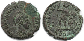 Römische Münzen, MÜNZEN DER RÖMISCHEN KAISERZEIT. Valentinianus II. (375-392 n. Chr). Ae 2. (5.80 g. 22.5 mm) Vs.: DN VALENTINIANVS PF AVG, Perlendiad...