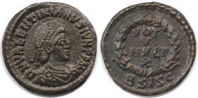 Römische Münzen, MÜNZEN DER RÖMISCHEN KAISERZEIT. Valentinianus II. (375-392 n. Chr). Ae 4. (1.45 g. 15.5 mm) Vs.: DN VALENTINIANVS IVN PF AVG, Drapie...