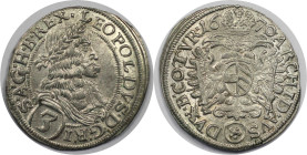 RDR – Habsburg – Österreich, RÖMISCH-DEUTSCHES REICH. Leopold I. (1657-1705). 3 Kreuzer 1670, Wien. Vorzüglich