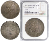 RDR – Habsburg – Österreich, RÖMISCH-DEUTSCHES REICH. Leopold I. (1657-1705). Taler 1695 IAK, Hall. Silber. Dav. 3245. NGC AU 55