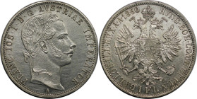 RDR – Habsburg – Österreich, RÖMISCH-DEUTSCHES REICH. Franz Joseph I. (1848-1916). 1 Florin 1860 A, Wien. 12,34 g. 0.900 Silber. 0.36 OZ. KM 2219. Ste...
