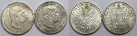 RDR – Habsburg – Österreich, Lots und Sammlungen. KAISERREICH ÖSTERREICH. Österreich-Ungarn. Franz Joseph I. (1848-1916). 2 x 2 Kronen 1912. Jaeger 40...