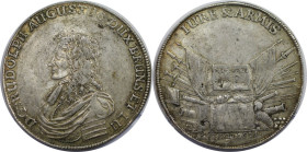 Altdeutsche Münzen und Medaillen, BRAUNSCHWEIG - WOLFENBÜTTEL. Rudolf August (1666-85). Reichstaler 1671, Clausthal. Auf die Eroberung der Stadt Braun...
