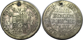 Altdeutsche Münzen und Medaillen, OSNABRÜCK, BISTUM. Karl von Lothringen (1698-1715). 1/14 Taler 1703 HLO, Osnabrück. Kennepohl 322. Sehr schön. Loch...