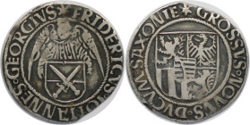 Altdeutsche Münzen und Medaillen, SACHSEN. Friedrich III. der Weise, Johann und Georg, 1492-1493. Engelgroschen (Schreckenberger) ND. Annaberg. Silber...