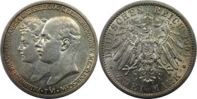 Deutsche Münzen und Medaillen ab 1871, REICHSSILBERMÜNZEN, Mecklenburg-Schwerin. Friedrich Franz IV. (1897-1918). 2 Mark 1904 A, Berlin. Zur Hochzeit ...