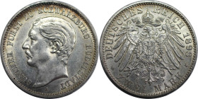 Deutsche Münzen und Medaillen ab 1871, REICHSSILBERMÜNZEN, Schwarzburg-Rudolstadt. Günther Victor (1890-1918). 2 Mark 1898 A, Berlin. Jaeger 167. Vorz...