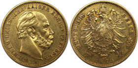 Deutsche Münzen und Medaillen ab 1871, REICHSGOLDMÜNZEN, Preußen. Wilhelm I. (1861-1888). 20 Mark 1872 A. Gold. Jaeger 243. Fast Vorzüglich