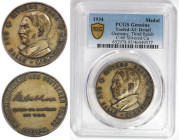 Deutsche Münzen und Medaillen ab 1871, MEDAILLEN UND JETONS. Drittes Reich. NSDAP. Hitler Medaille 1934, C-60, Merseburg, Versilberter Kupfer. PCGS Ge...