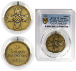 Deutsche Münzen und Medaillen ab 1871, MEDAILLEN UND JETONS. Drittes Reich. Medaille 1939. Für Kriegsverdienst. Messing. PCGS SP Genuine Altered Surf....