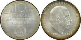 Deutsche Münzen und Medaillen ab 1945, Deutsche Demokratische Republik bis 1990. Georg Wilhelm Friedrich Hegel (1770-1831). 10 Mark 1981. Silber. Jaeg...