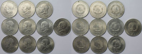 Deutsche Münzen und Medaillen ab 1945, Lots und Samllungen. DDR. 20 Mark x10 Stück. Set 1971, Kupfer-Nickel. Jaeger 1535. Vorzüglich - Stempelglanz un...