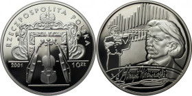 Europäische Münzen und Medaillen, Polen / Poland. Henryk Wieniawski. 10 Zlotych 2001. 14,14 g. 0.925 Silber. 0.42 OZ. KM Y# 459. Polierte Platte