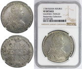 Russische Münzen und Medaillen, Peter II. (1727-1729). 1 Rubel 1728. Silber. Bitkin 70, KM 182.2. NGC VF Details Cleaned, Tooled
