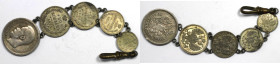 Russische Münzen und Medaillen, Lots und Sammlungen. Nikolaus II. (1894-1917). Anhänger mit 5 Silbermünzen 1896-1915. Bild ansehen Lot