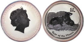 Weltmünzen und Medaillen, Australien / Australia. Jahr der Ratte. 50 Cents 2008. 15,57 g. 0.999 Silber. 0.5 OZ. KM 1879. BU