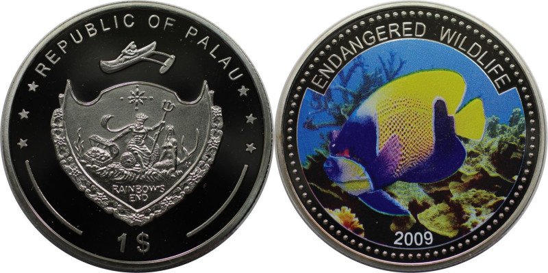 Weltmünzen und Medaillen, Palau. Gefährdete Tierwelt - Kaiserfisch. 1 Dollar 200...