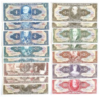 Banknoten, Brasilien / Brazil, Lots und Sammlungen. 1 Cruzeiro (1954), P.150a, 1 Cruzeiro (1955), P.150b, 2 x 2 Cruzeiros (1956), P.57aa, 157ab, 2 Cru...