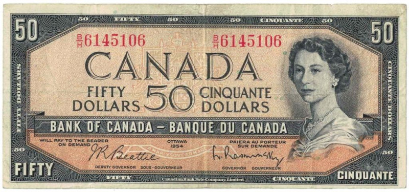 Banknoten, Kanada / Canada. 50 Dollars 1954. Pick 81b. II