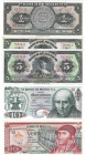 Banknoten, Mexiko / Mexico, Lots und Sammlungen. 1 Peso 1965, Serie: BCQ, P.59, 5 Pesos 1958, Serie: HG, P.60c, 5 Pesos 1963, Serie: AIK, P.60h, 10 Pe...