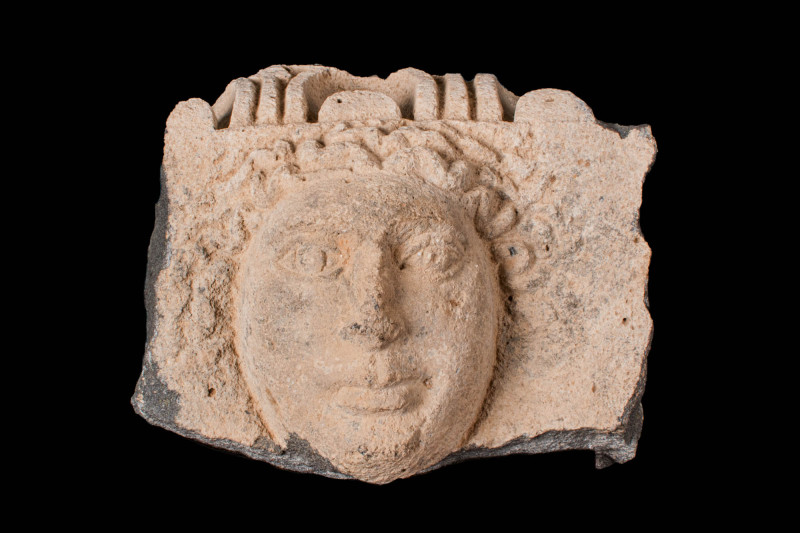 GREEK STONE ARCHITECTURAL FRAGMENT WITH HEAD OF MEDUSA 

 Ca. 420 - 350 BC A G...